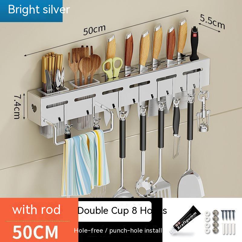 Kitchen Stainless Steel Knife Holder Punch-free